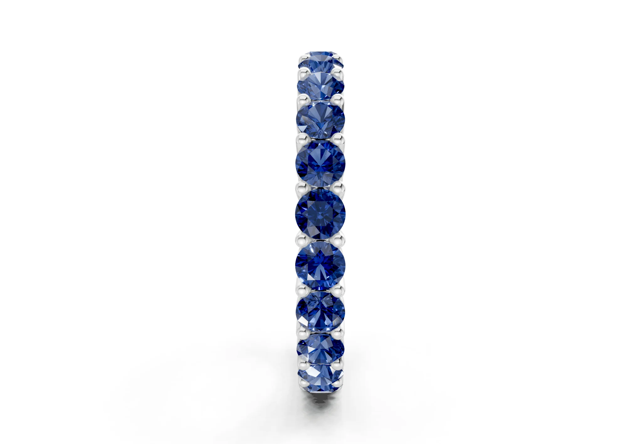 Petite Melrose Round Cut Sapphire Gemstone Eternity Band 2½ Carat Total Wt. - Image 11