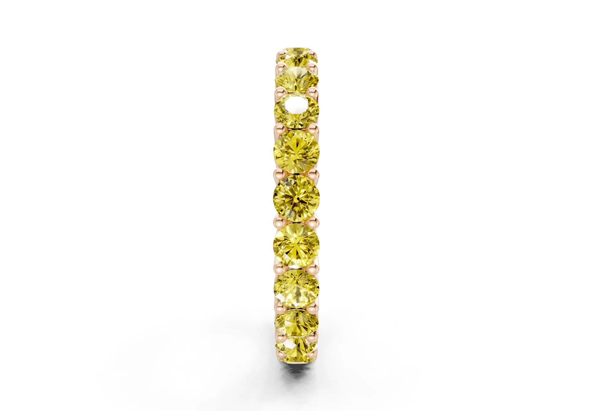Petite Melrose Round Cut Yellow Diamond Eternity Band 2½ Carat Total Wt. - Image 7