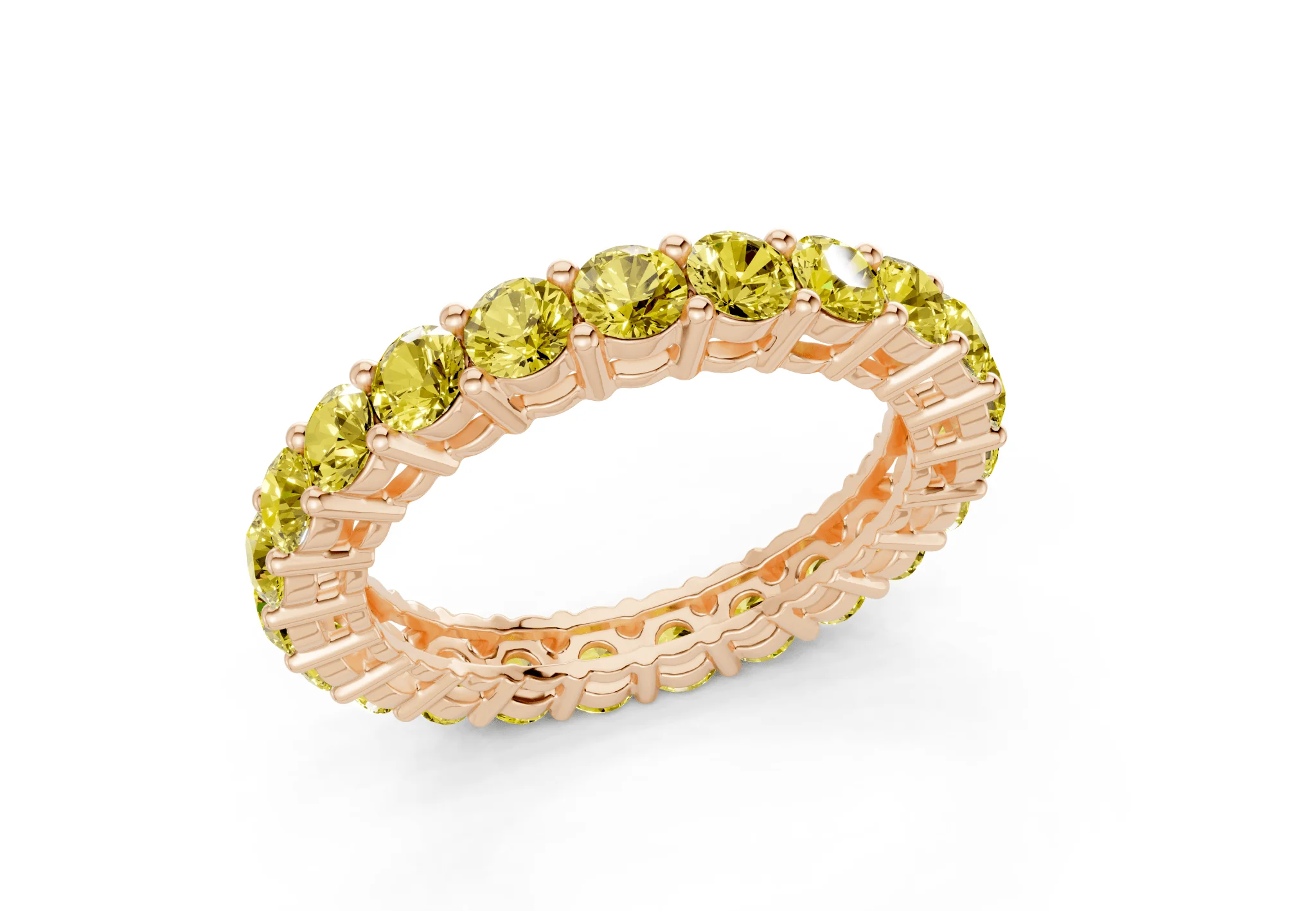 Petite Melrose Round Cut Yellow Diamond Eternity Band 2½ Carat Total Wt. - Image 8
