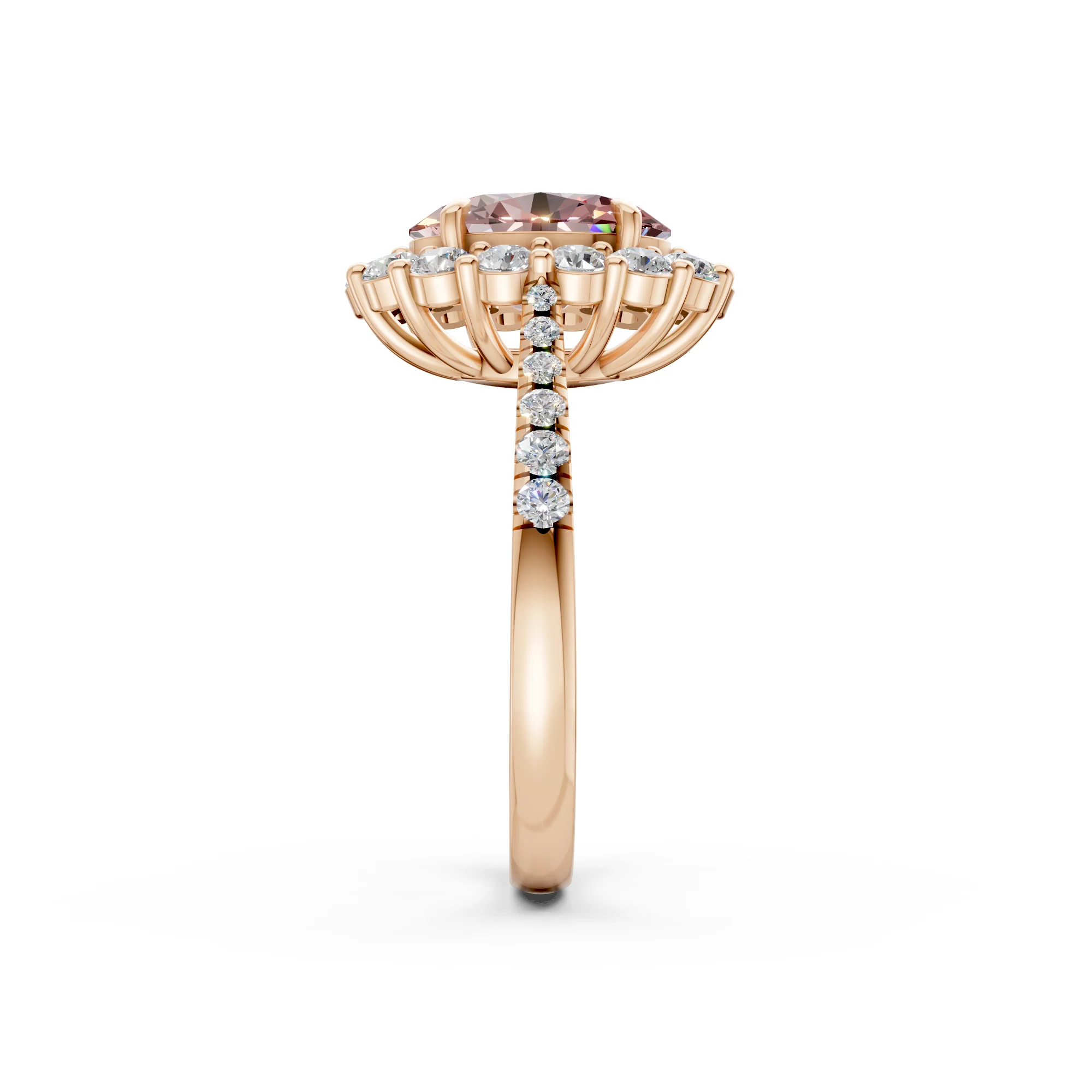 The Rose Halo Ring- 2.00ct Oval Fancy Vivid Pink, VS2 - Image 12