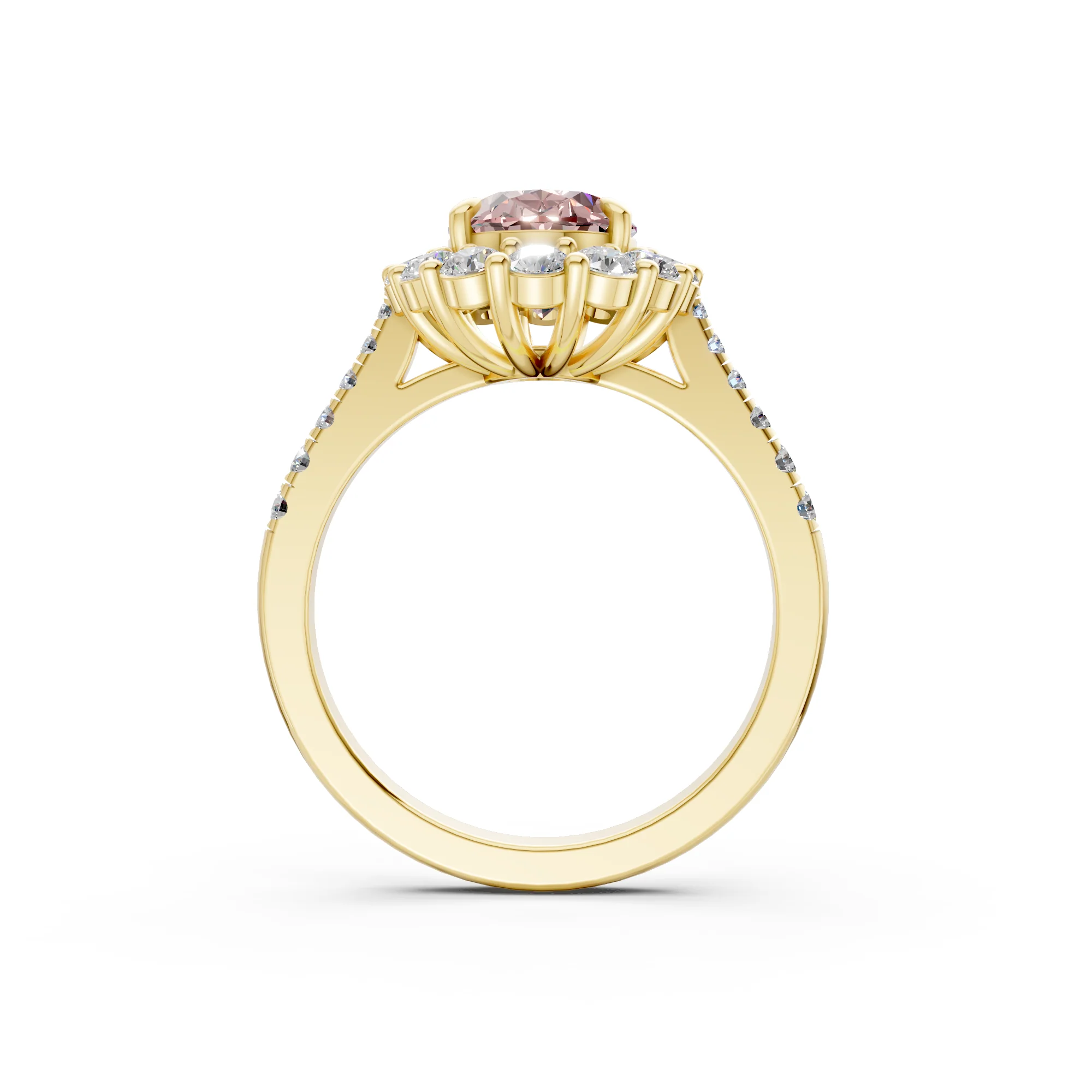 The Rose Halo Ring- 2.00ct Oval Fancy Vivid Pink, VS2 - Image 3