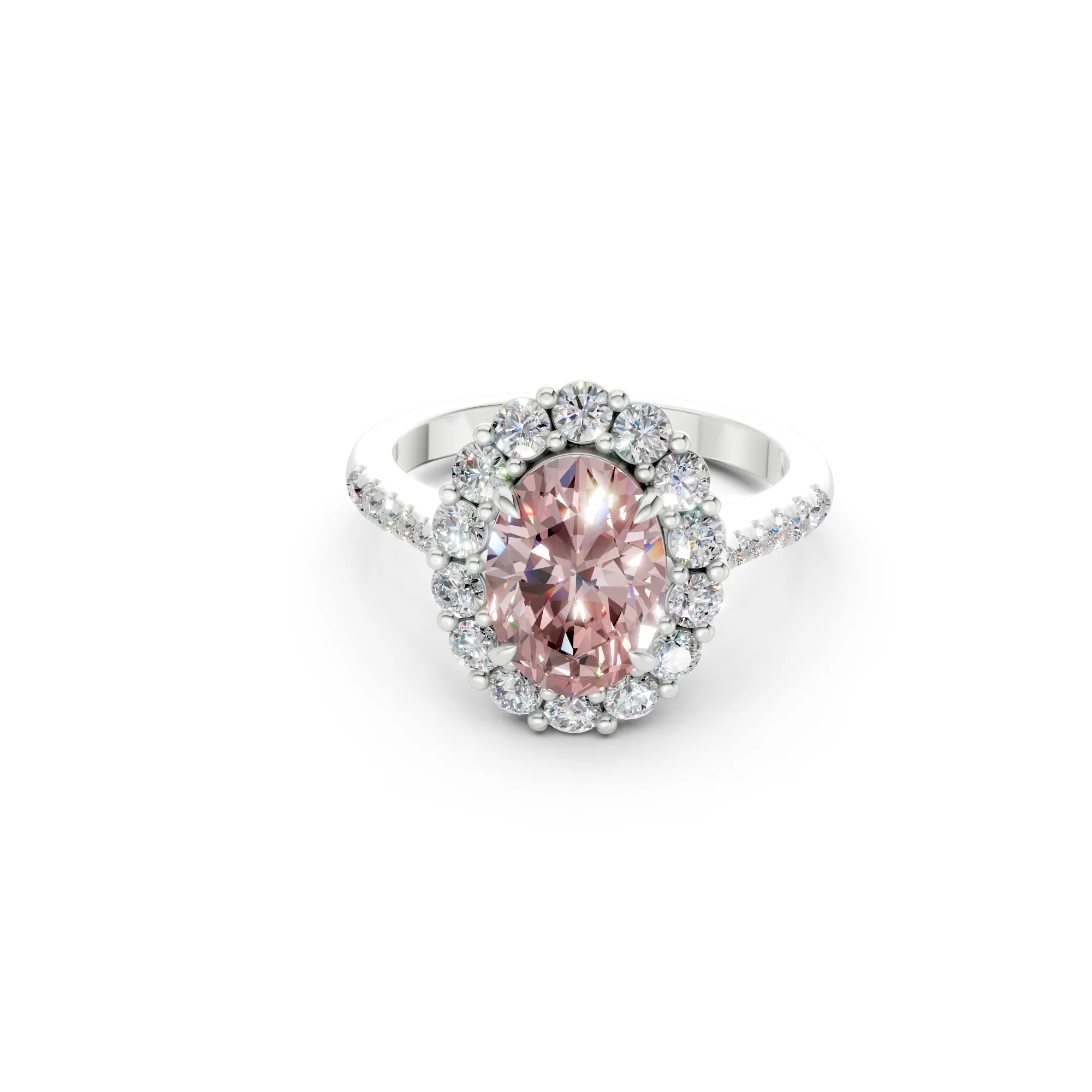 The Rose Halo Ring- 2.00ct Oval Fancy Vivid Pink, VS2 - Image 5