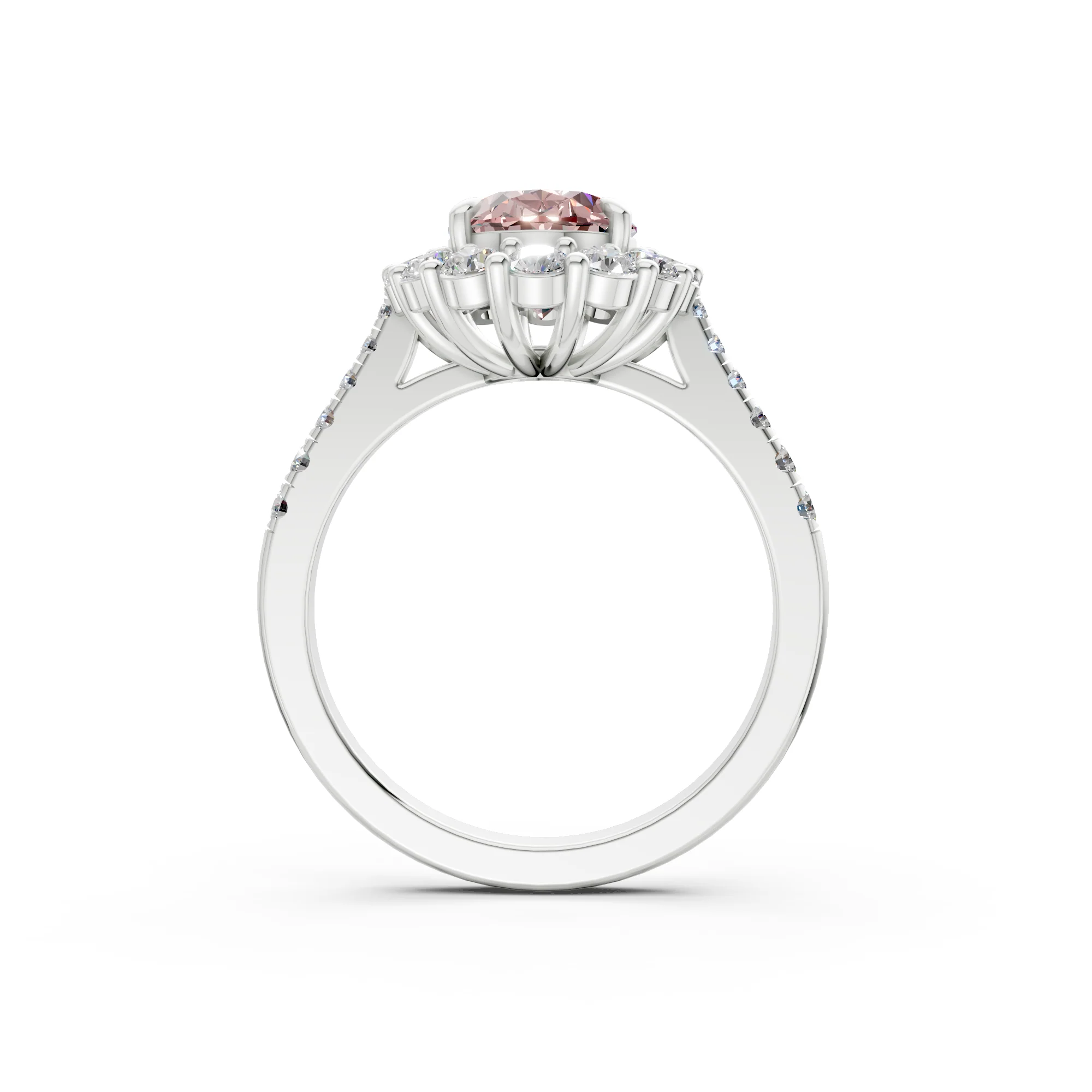 The Rose Halo Ring- 2.00ct Oval Fancy Vivid Pink, VS2 - Image 7
