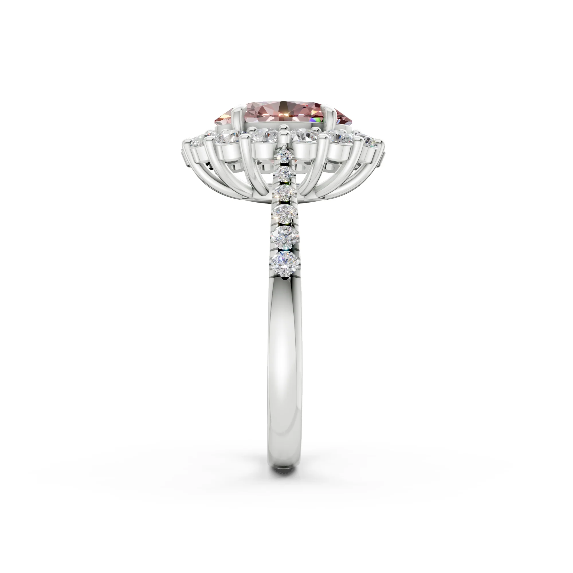 The Rose Halo Ring- 2.00ct Oval Fancy Vivid Pink, VS2 - Image 8