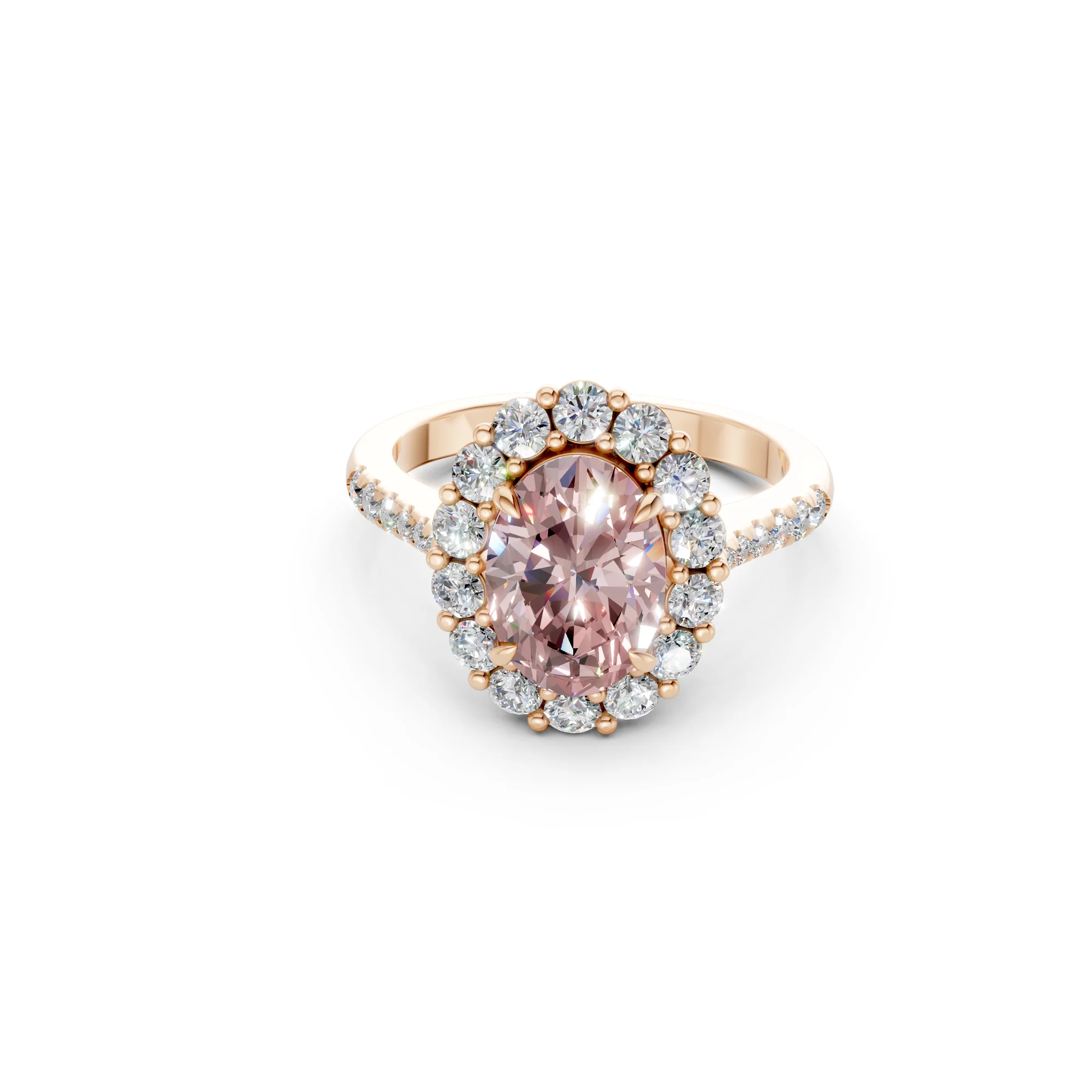 The Rose Halo Ring- 2.00ct Oval Fancy Vivid Pink, VS2 - Image 9