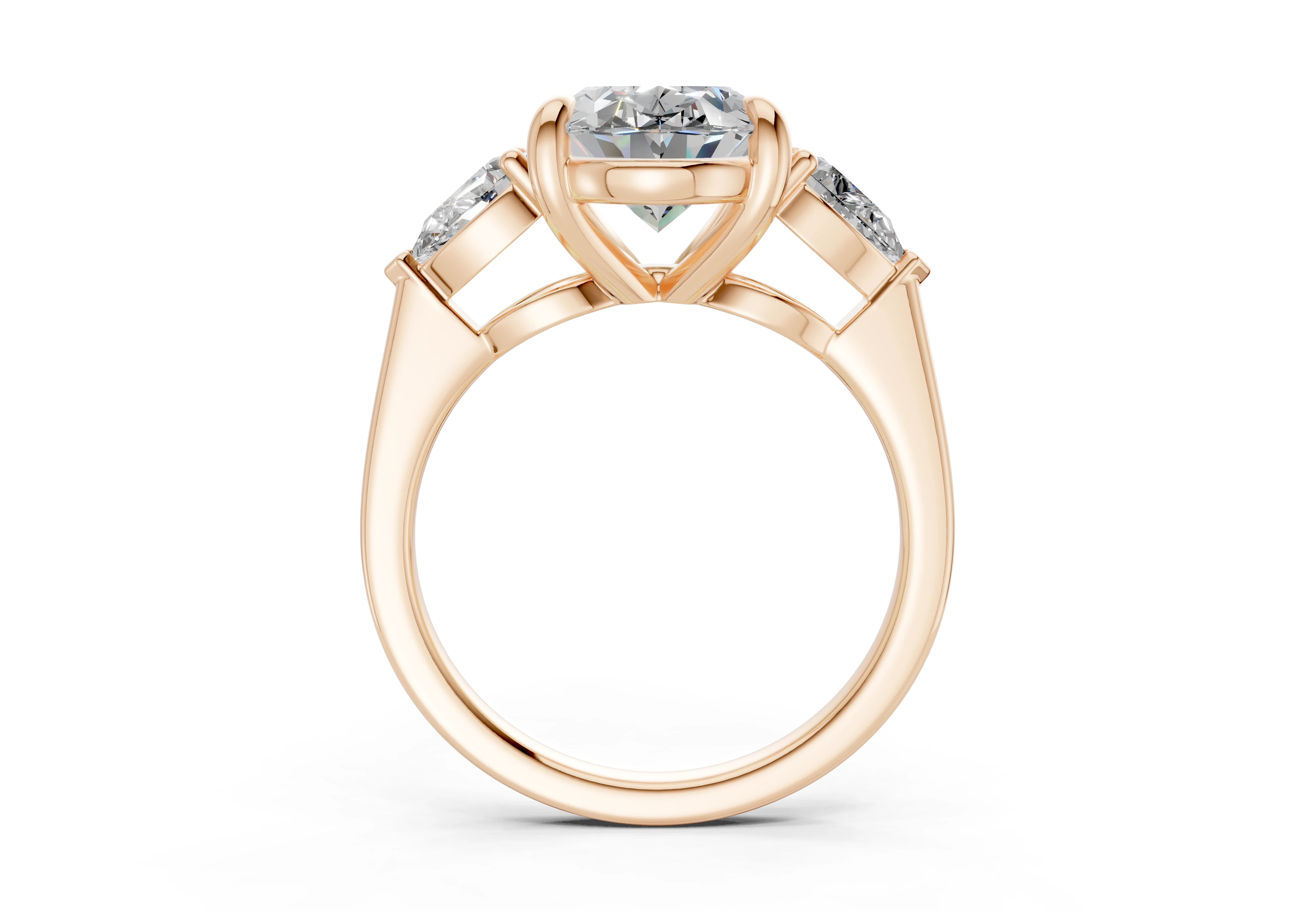 The Vara Three-Stone — 4.00ct Oval E VS1 with Pear Side Stones - Image 8