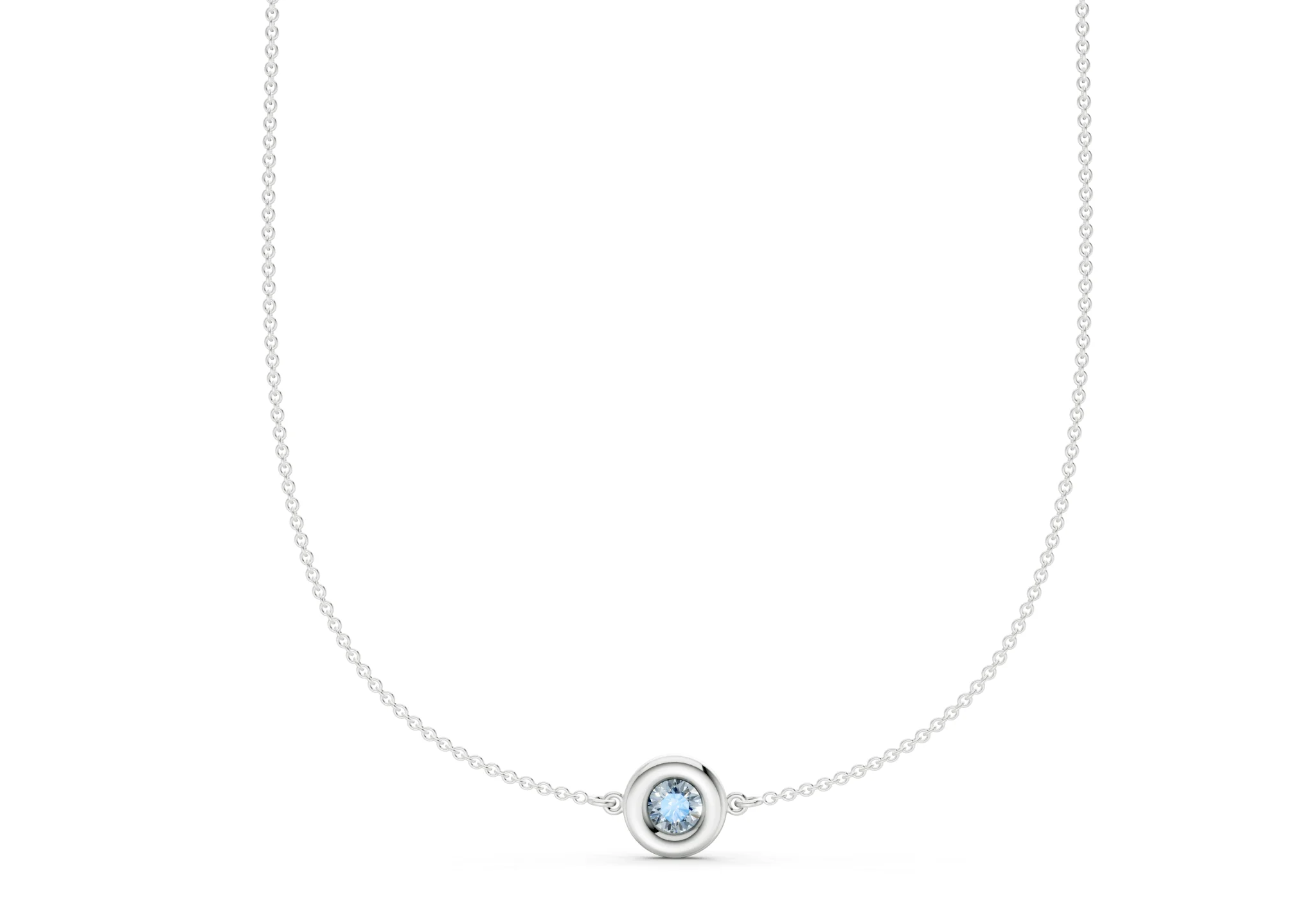 Tranquil Blue Diamond Stationed Necklace ½ Carat Total Wt. - Image 8