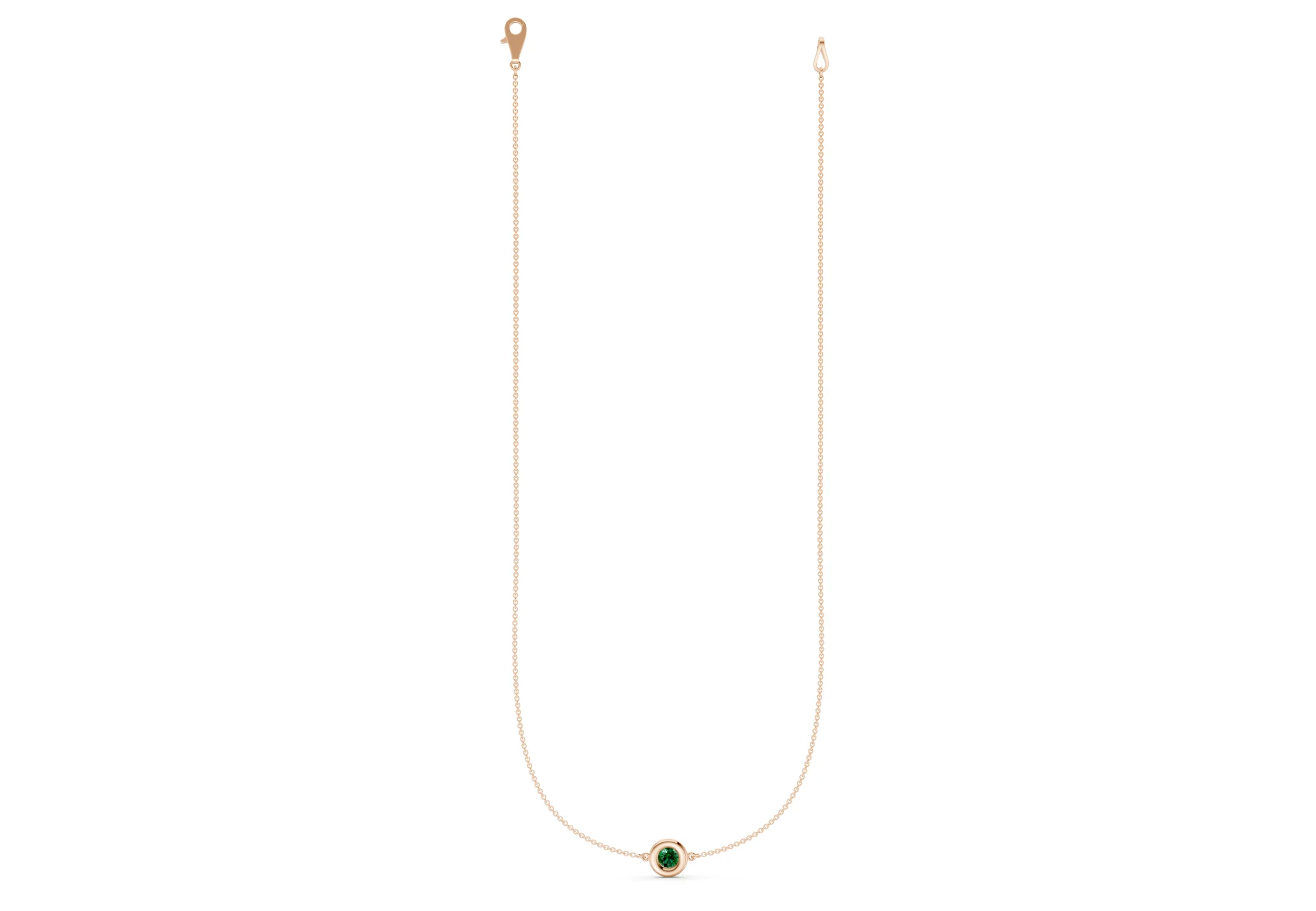 Tranquil Emerald Gemstone Stationed Necklace ½ Carat Total Wt. - Image 4