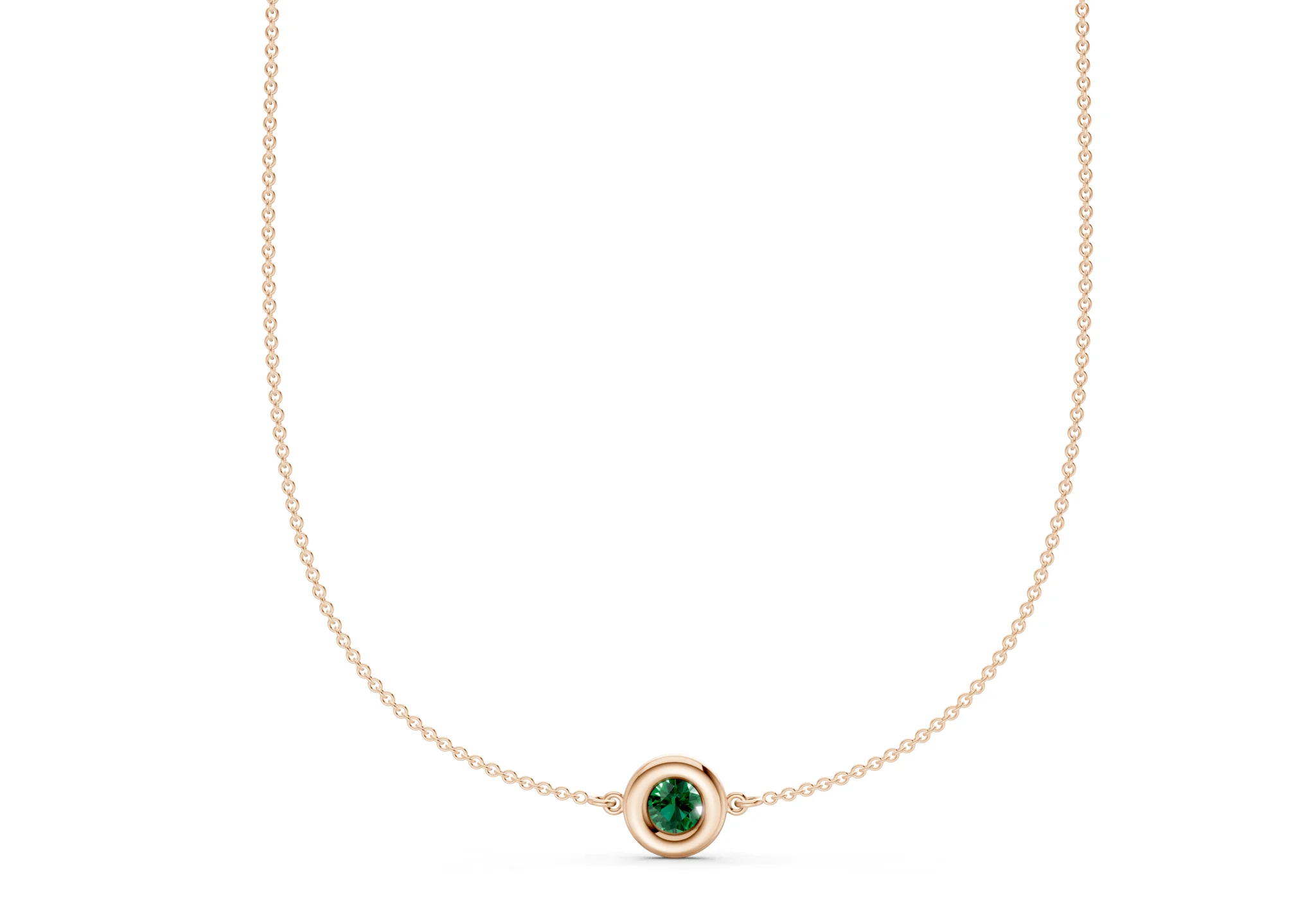 Tranquil Emerald Gemstone Stationed Necklace ½ Carat Total Wt. - Image 5