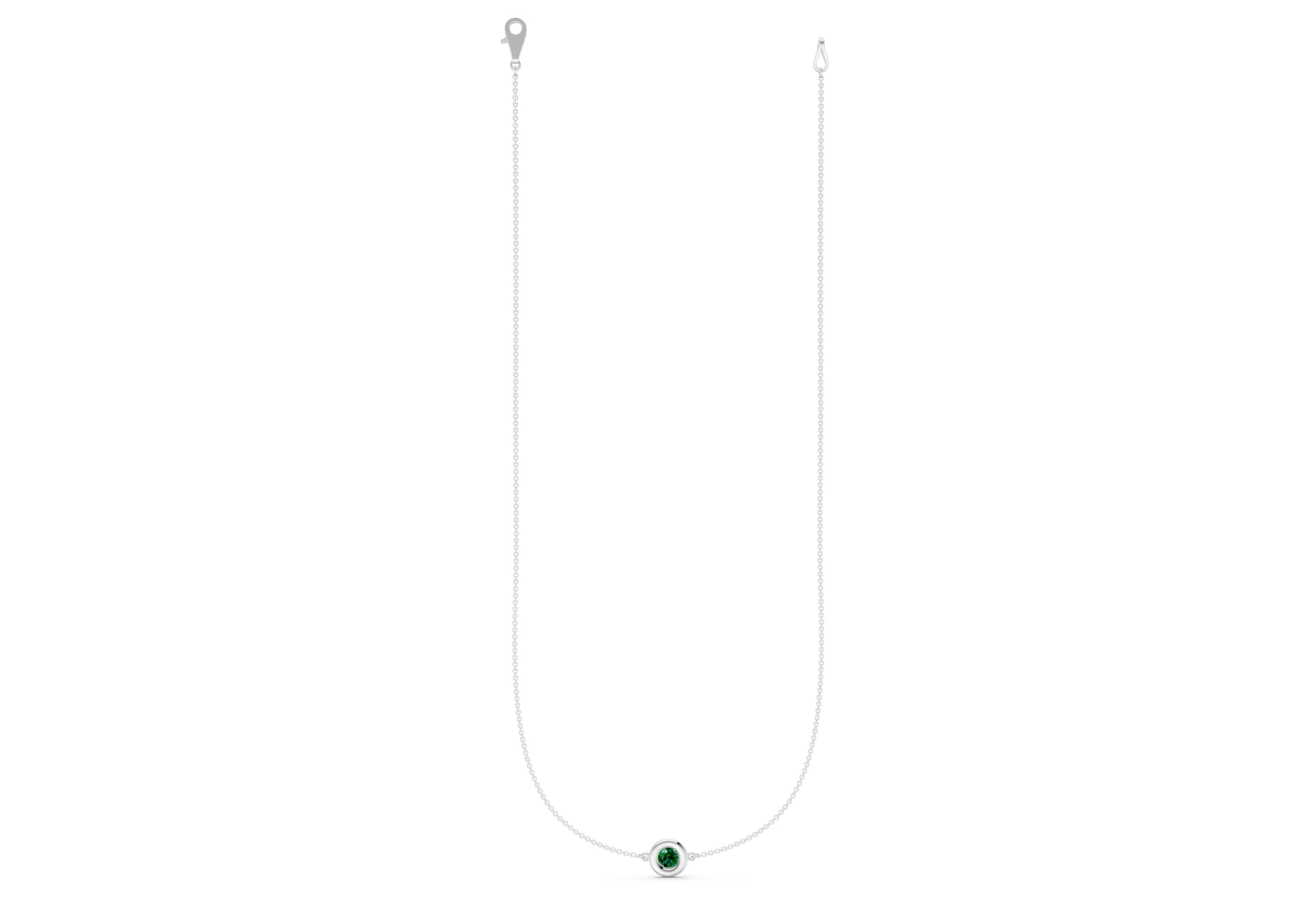 Tranquil Emerald Gemstone Stationed Necklace ½ Carat Total Wt. - Image 7