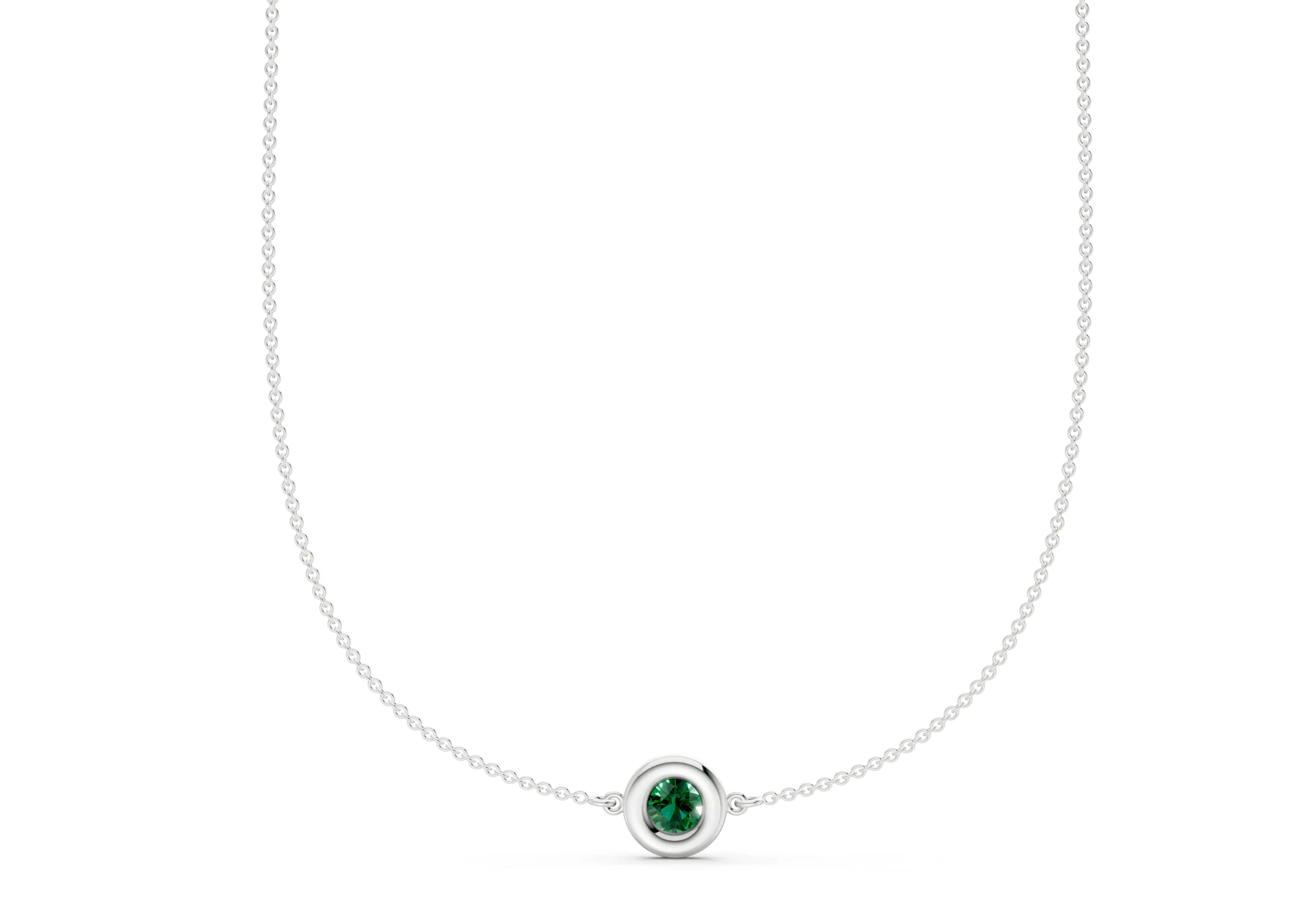 Tranquil Emerald Gemstone Stationed Necklace ½ Carat Total Wt. - Image 8