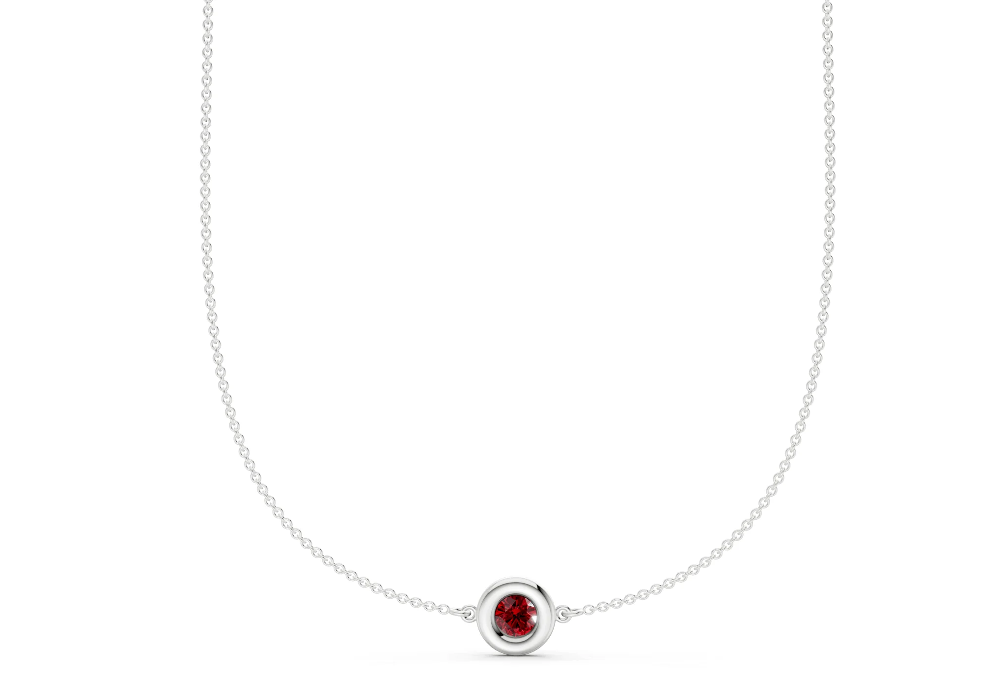 Tranquil Ruby Gemstone Stationed Necklace ½ Carat Total Wt. - Image 8