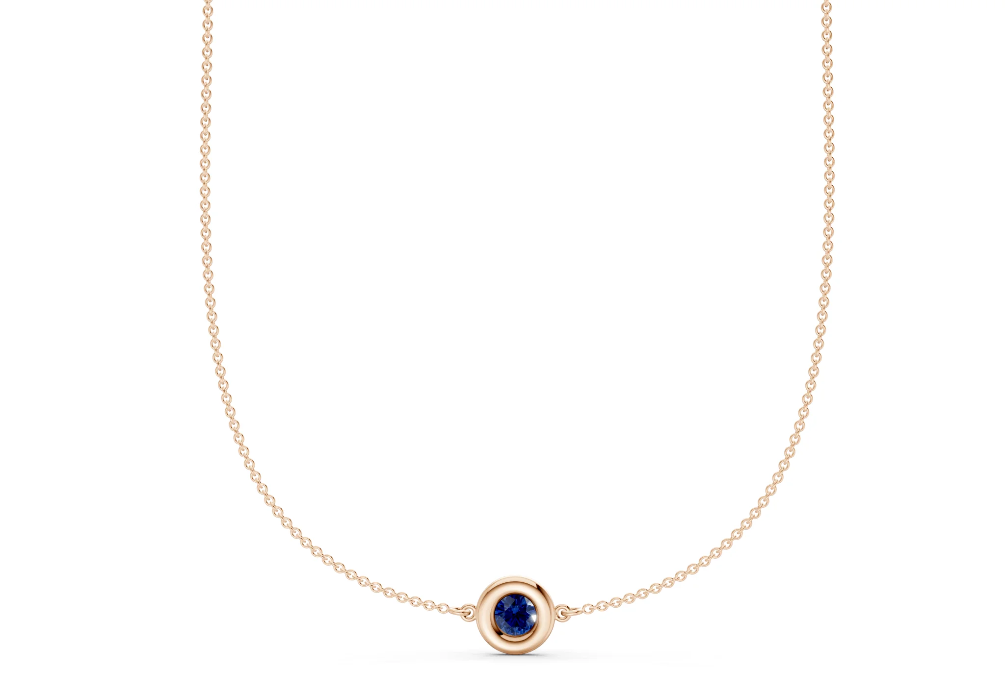 Tranquil Sapphire Gemstone Stationed Necklace ½ Carat Total Wt. - Image 5
