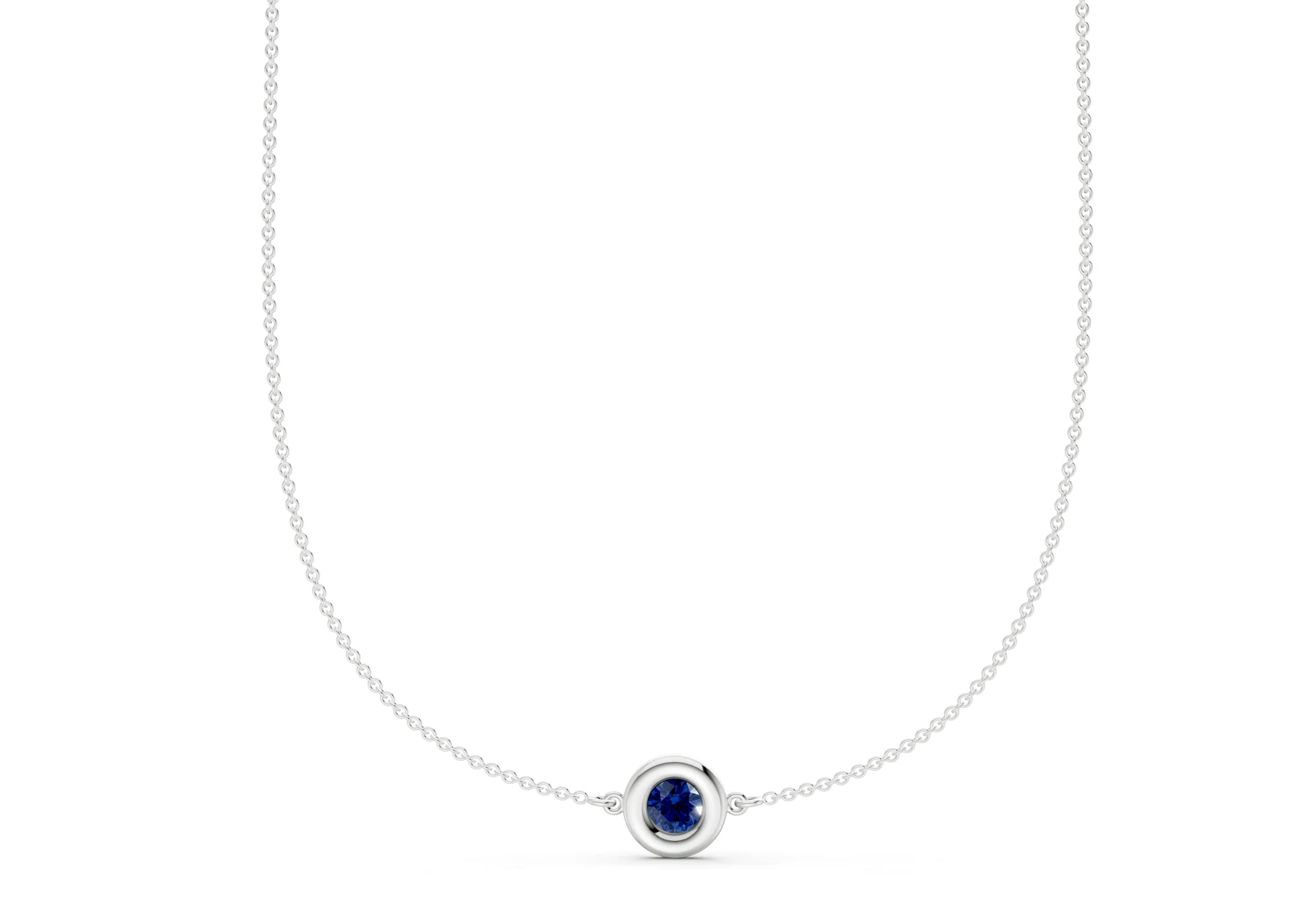 Tranquil Sapphire Gemstone Stationed Necklace ½ Carat Total Wt. - Image 8
