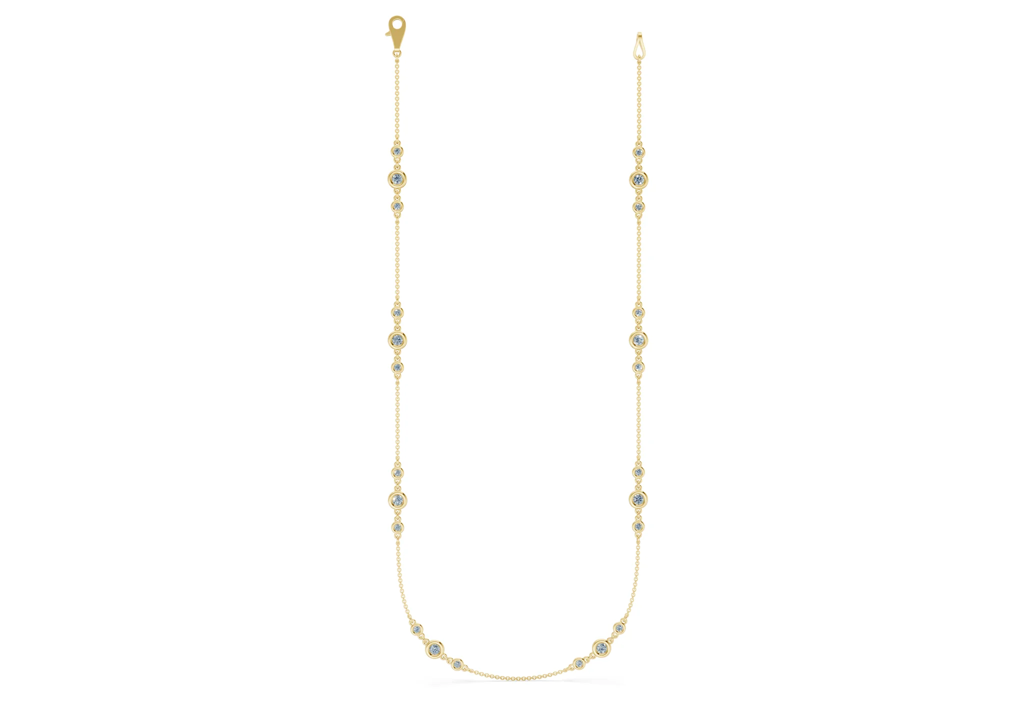 Trio Blue Diamond Stationed Necklace 1½ Carat Total Wt. - Image 4