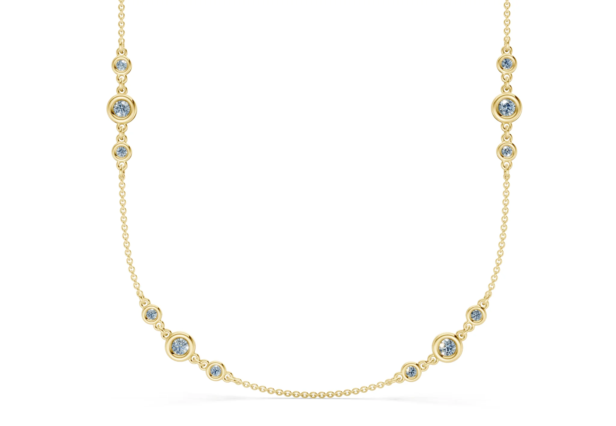 Trio Blue Diamond Stationed Necklace 1½ Carat Total Wt. - Image 8