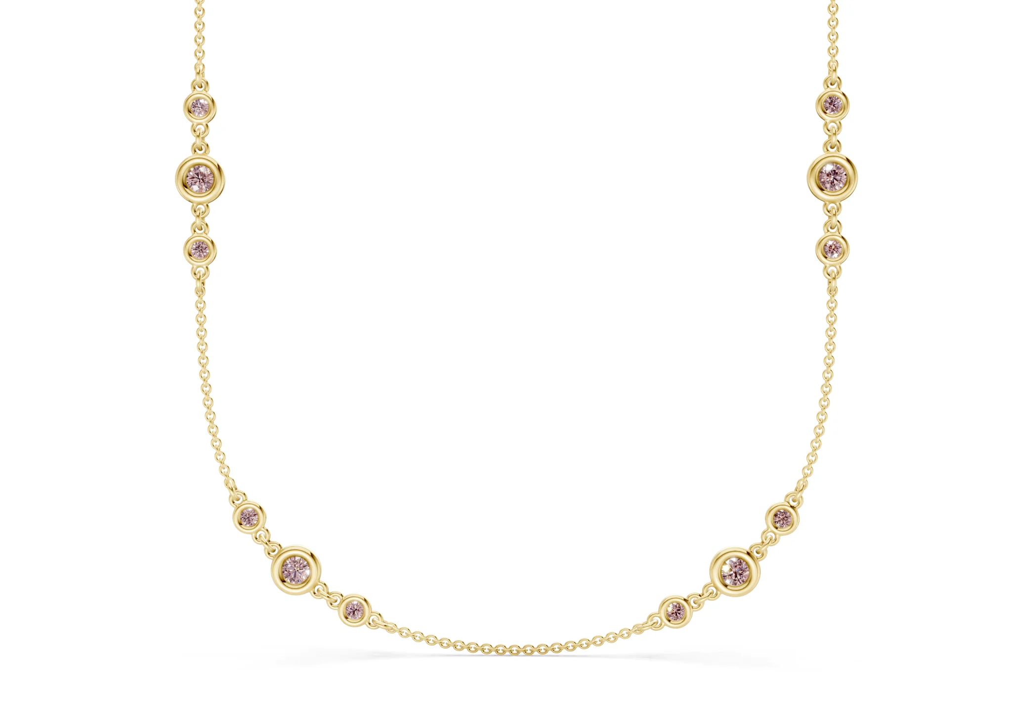 Trio Pink Diamond Stationed Necklace 1½ Carat Total Wt. - Image 5
