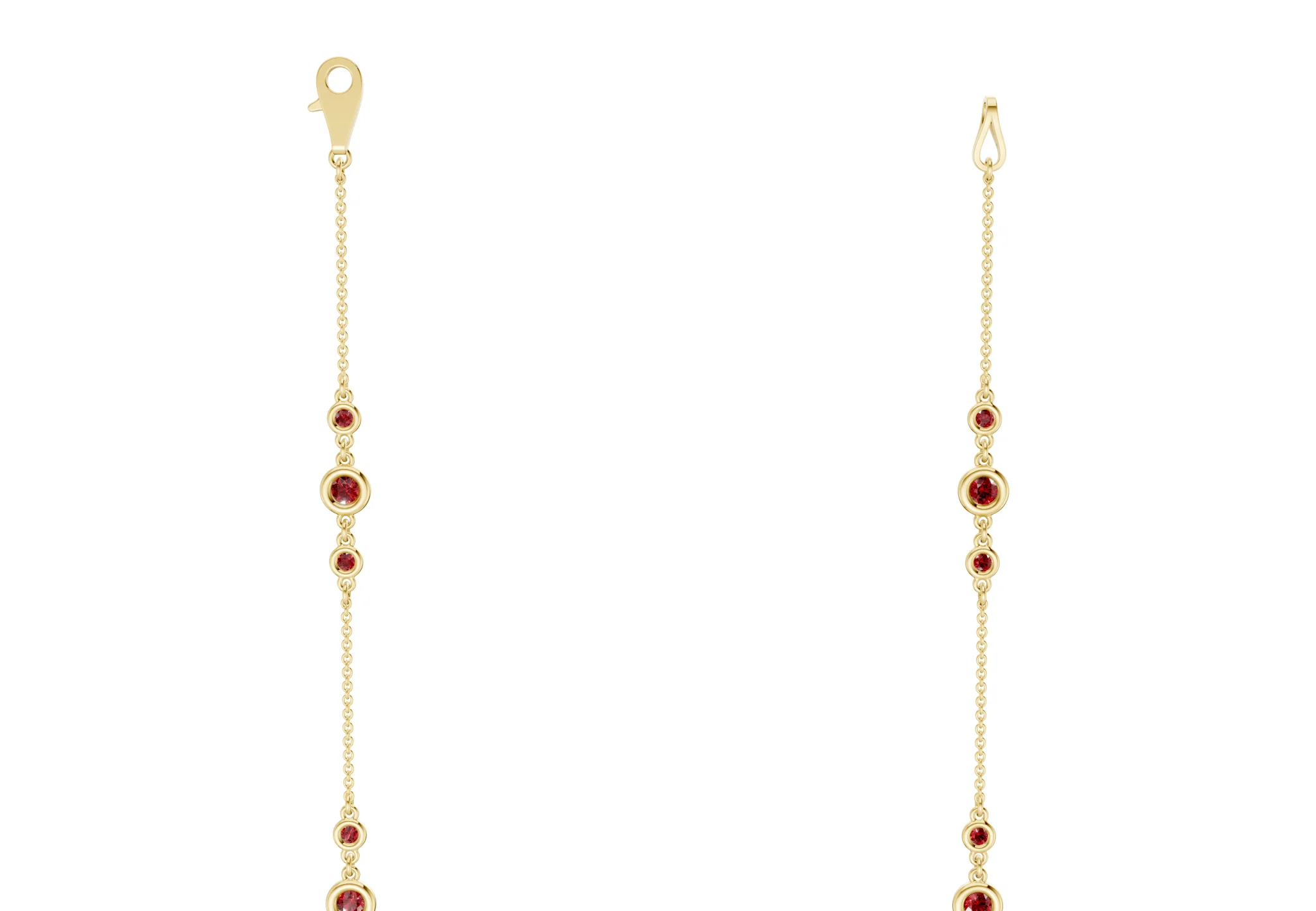 Trio Ruby Gemstone Stationed Necklace 1½ Carat Total Wt. - Image 3