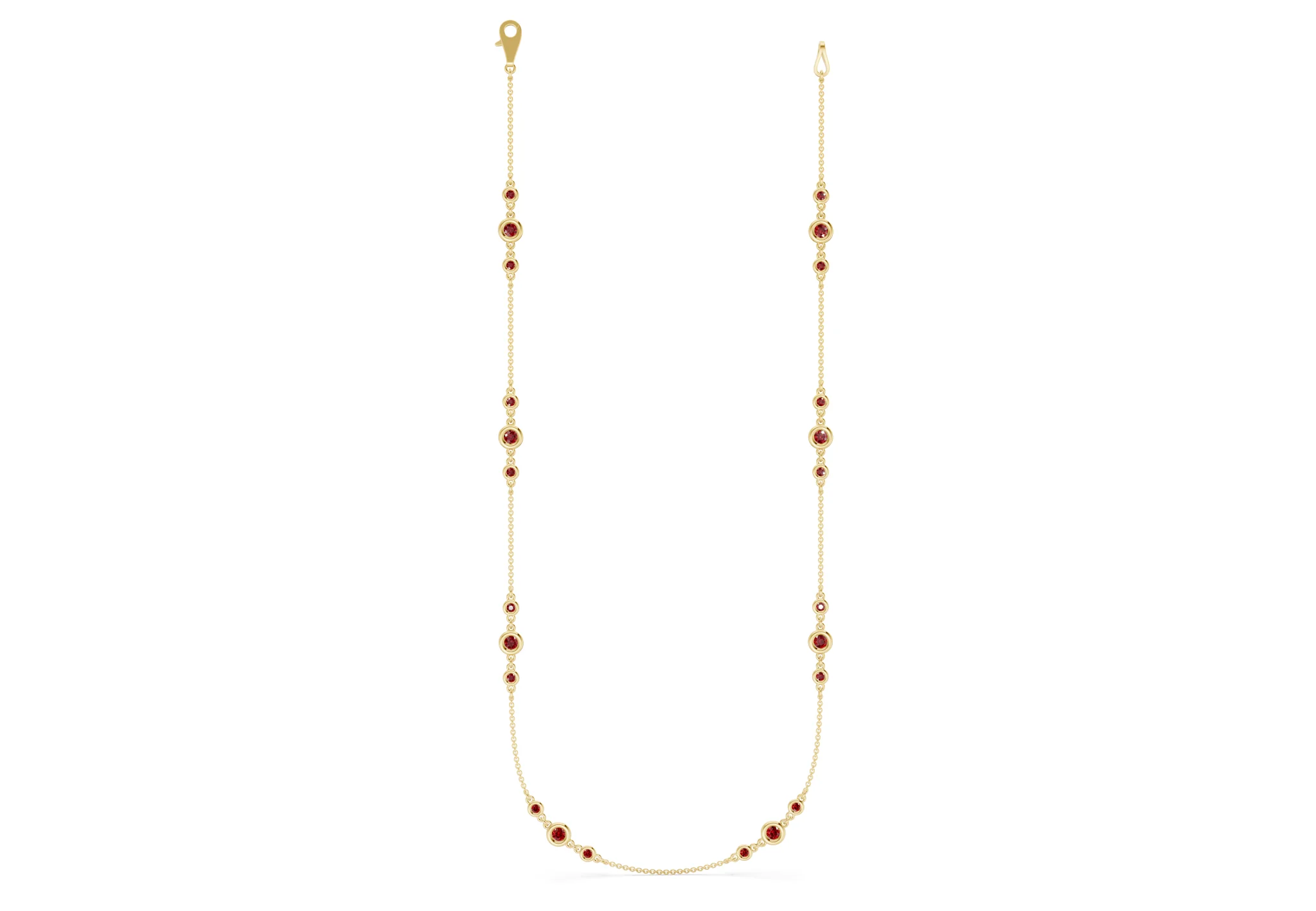 Trio Ruby Gemstone Stationed Necklace 1½ Carat Total Wt. - Image 4