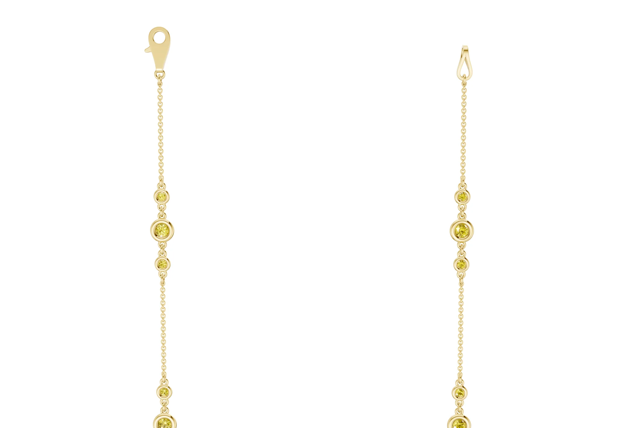 Trio Yellow Diamond Stationed Necklace 1½ Carat Total Wt. - Image 3