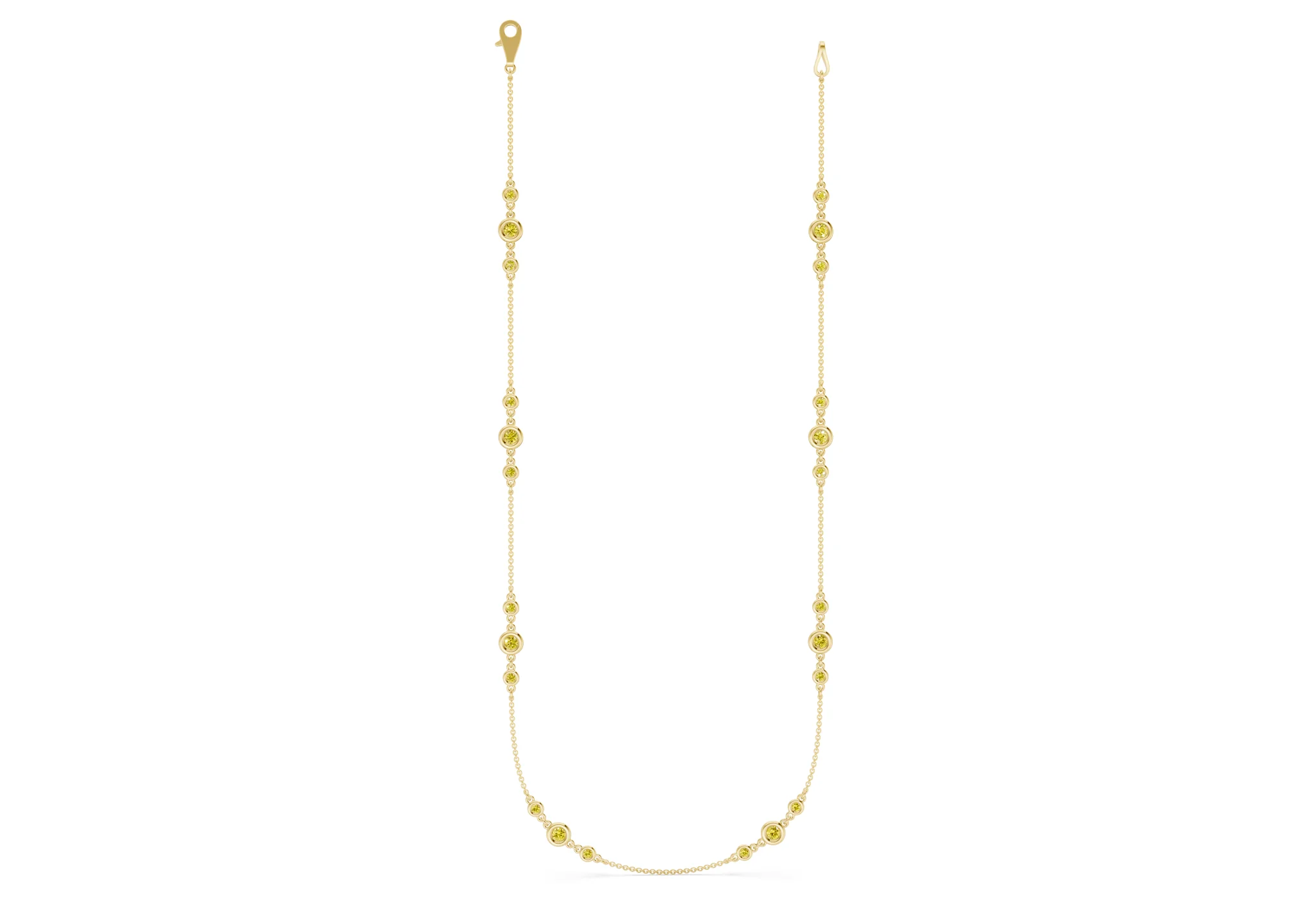 Trio Yellow Diamond Stationed Necklace 1½ Carat Total Wt. - Image 4