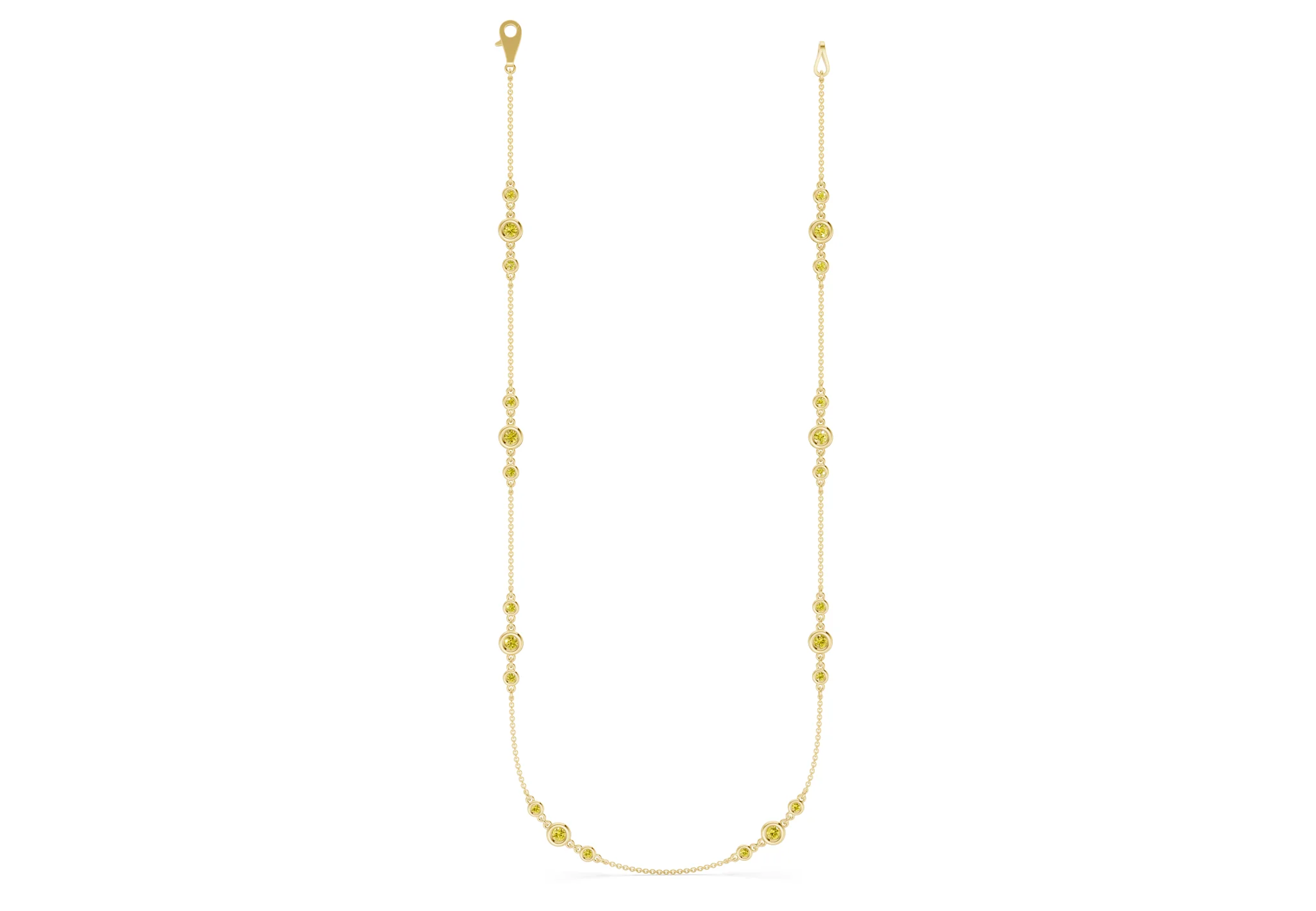 Trio Yellow Diamond Stationed Necklace 1½ Carat Total Wt. - Image 7