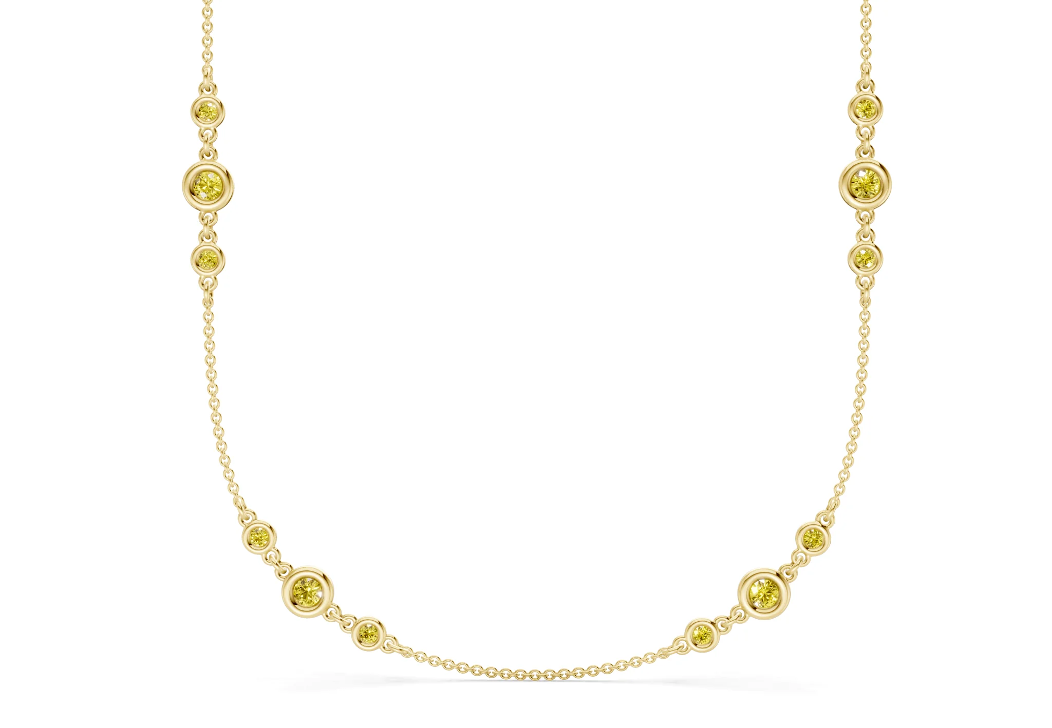Trio Yellow Diamond Stationed Necklace 1½ Carat Total Wt. - Image 8