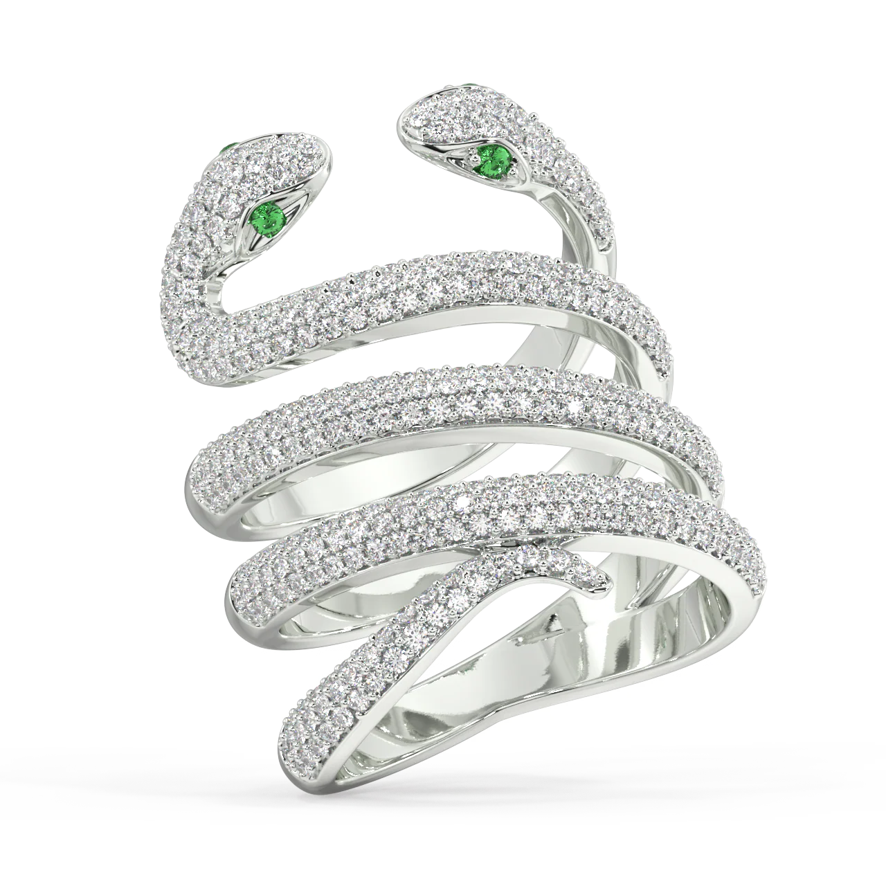 Twin Gilded Serpent Round Diamond Ring - Image 12