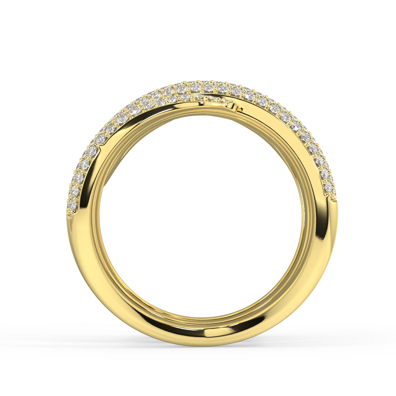 Twin Gilded Serpent Round Diamond Ring - Image 3