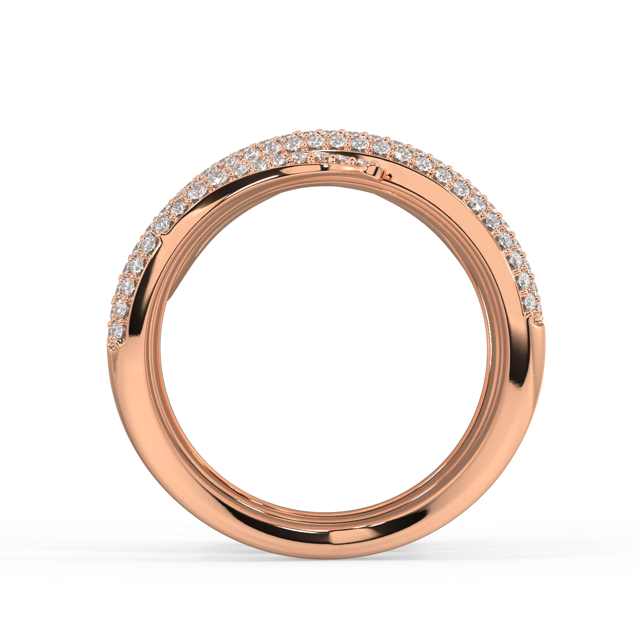 Twin Gilded Serpent Round Diamond Ring - Image 8