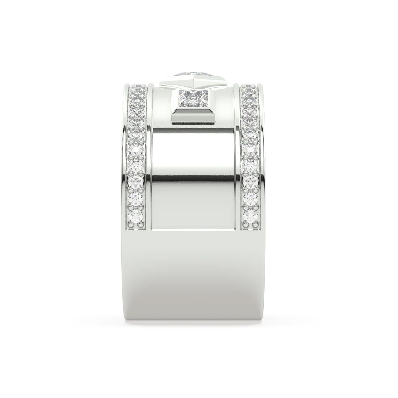 White Lozenge and Carre Diamonds Ring - Image 14